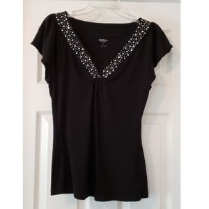 Express Embellished Black Tee